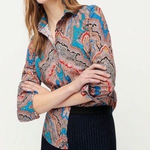 J. Crew Slim Perfect shirt in Ratti Mediterranean Paisley print 10